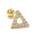 Goldener Dreieck-Ohrknorpel-Ohrstecker mit Zirkonia und sicherem Kugelverschluss - Hohler Dreiecksstil (EGD0718) / Gold