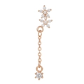 Roségoldene Schneeflocken-Ohrringe mit Zirkonia-Kristallen und feiner Gliederkette - Blumenquasten Stil (EGD0714) / Roségold