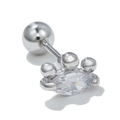 Roestvrijstalen helix piercing met marquise zirkoon en veilige schroefsluiting - Marquise Stijl (EGD0749) / Zilver