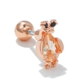 Miniature rose gold penguin stud earring with amber teardrop zircon and ball screw back - Sunglasses Penguin Rose Gold (EGD0624)