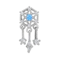 Piercing-Ohrstecker aus Chirurgenstahl mit blauem Zirkonia und Sternanhänger - Traumfänger Hohl Stil (EGD0550 Silberfarben)
