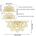 Size guide for gold mandala wall stickers showing dimensions of 58cm by 28cm after application - 30*60cm * 2 Sheets (Gold Mandala)
