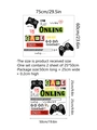 Detailed view of gamer wall decals with controller graphics and game slogans - 25*50cm * 2PCS