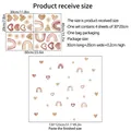 Tabla de tallas de pegatinas de pared arcoíris con dimensiones y detalles clave - 30*20cm*4 Hojas/Set