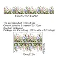 Adesivi murali floreali 136x23cm per soggiorno con design fiori selvatici e retro autoadesivo - 25*70cm*2pz