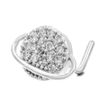 L-shaped silver titanium steel nose stud with zircon-encrusted Saturn planet design - Saturn Style (BD00663 Silver)