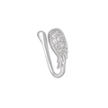 Dettaglio del polsino nasale in argento a forma di ala con pietre di zirconia cubica - Stile Ala Piumata (EGJ0089) / Argento