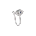 Dettaglio di clip per naso a U in argento senza foro con design Evil Eye in zircone - Stile Occhio del Diavolo (EGJ0090) / Argento