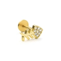 Fischgräten-Lippenstecker in Goldoptik mit klaren Zirkonsteinen für das Ohr - Fischgräte Gold Stil (CD00911)