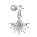 Silver drop earrings with sparkling zircon crystals and a radial starburst design - Sunbeam Design (EGD1191) / Silver