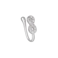 Silver infinity nose cuff with sparkling white cubic zirconia stones in a sleek finish - Infinity Style (EGJ0087) / Silver