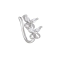 Clip per naso argento senza foro con zirconi a farfalla e design a forma di U - Stile Floreale in Zircone Marquise (EGJ0091) / Argento