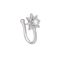 Anello al naso a stella d'argento con zirconi pavé scintillanti senza foro - Stile Stella a Otto Punte Brillante (EGJ0092) / Argento