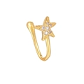 Golden U-shaped non-pierced nose cuff featuring a sparkling zircon star ornament - Gold (EGJ0094)