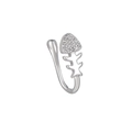 Clip per naso a lisca di pesce in argento con zirconi cubici brillanti incastonati - Stile Lisca di Pesce Creativo (EGJ0083) / Argento