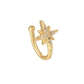 Gold star non-piercing nose clip featuring micro-set zircon in a geometric U-shape - Gold (EGJ0096)