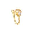 Gold-plated U-shaped non-piercing nose cuff with brilliant micro-pave cubic zirconia - Gold (EGJ0097)