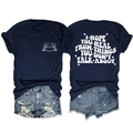 Détail du t-shirt bleu marine avec imprimé I hope you heal au dos et short en jean - Bleu Marine (Graphique Blanc)