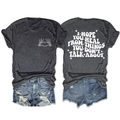 Vue avant et arrière du t-shirt gris anthracite avec citation I Hope You Heal et short denim - Gris Anthracite (Graphique Blanc)
