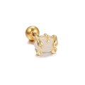 Goldenes Helix-Piercing mit ovalem Opalstein und praktischem Schraubverschluss-Ball - Gold (EGD0804)