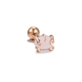Roségoldener Knorpelstecker mit rosa Stein und sicherem Schraubverschluss für Damen - Roségold (EGD0804)
