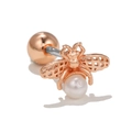 Roségoldener Bienen-Knorpelstecker mit Perle am Bauch und Gitterflügel-Details - Roségold (EGD0632)