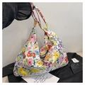 Bolso de nailon ligero con estampado de flores coloridas y gran capacidad - Estilo Floral Fresco Multicolor 2