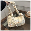 Borsa a spalla floreale con manico a pieghe e coulisse per uscite casual ed eleganti - Giallo