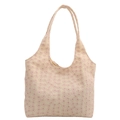 Borsa tote beige con ricami floreali e delicati motivi a margherita in stile pizzo - Rosa