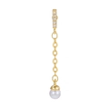 Orecchini a catena dorati con zirconi e pendente di perla bianca dal design moderno - Stile Nappa Perla a Barra Geometrica Oro (EGD1062 Oro)