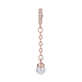 Boucle d'oreille pampille or rose avec perle blanche et oxydes de zirconium - Style de Gland de Perle à Barre Géométrique Or Rose (EGD1062 Or Rose)