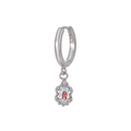 Silver drop earrings with oval opal stones and micro-pave zirconia details - Oval Opal Style (EK00147) / Silver