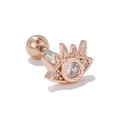 Rose gold devil eye cartilage earring with clear cubic zirconia and screw ball back - Rose Gold Evil Eye Style (EGD1306)