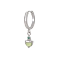 Silver drop earrings featuring green zircon pendants in a sweet acorn design - Green Acorn Style (EK00150) / Silver