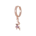 Orecchino principessa in oro rosa con zircone viola e marchio S925 - Stile Figurina alla Moda (EK00157) / Oro rosa