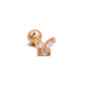 Rose gold butterfly cartilage stud earring with sparkling cubic zirconia crystals - Butterfly Clear Zircon Style (EGD0057 Rose Gold)