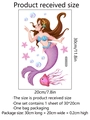 Detailed sheet size 30x20cm of cartoon mermaid and jellyfish bathroom wall stickers - Mermaid Princess Jellyfish / 30*20cm
