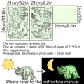 Adesivi murali dinosauri fluorescenti con stelle per cameretta bambini decorazione notturna - Set di Dinosauri Luminosi (3 Fogli)