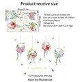 Floral butterfly wall decals set with hanging baskets and size specifications - 30*90cm *2PCS