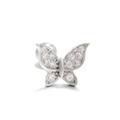 Silver butterfly ear stud featuring sparkling zircon wings and a secure ball back - Full Zircon Butterfly Style (EGD0192 White K)
