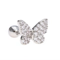 Silver butterfly cartilage stud earring with sparkling cubic zirconia wing details - Butterfly Screw Back Style (EGD0194 White K)