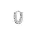 Boucle d'oreille huggie en argent avec quatre pierres de zircone scintillantes - Argent (EK00178)