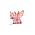 Rose gold butterfly stud earring featuring elegant pink marquise and round crystals - Pink Zircon Butterfly (EGD0200 Rose Gold)