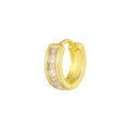 Fashionable gold-plated hoop earrings with micro-pave square zircon stone setting - Channel Set Square Zirconia (EK00161) / Gold