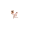 Rose gold butterfly stud earring with pink marquise stones and ball screw back closure - Cyan Winged Butterfly (EGD0361 Rose Gold)