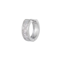 Boucles d'oreilles huggies argentées avec quatre oxydes de zirconium coupe carrée - Zircon Carré à une Rangée (EK00160) / Argent