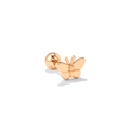 Rose gold butterfly cartilage stud earring with ball screw back design for women - Polished Minimalist Butterfly (EGD0381 Rose Gold)