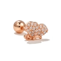 Rose gold butterfly cartilage stud earring with shimmering white zircon stones - Full Zircon Heart Style (EGD0542 Rose Gold)