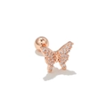Sweet butterfly cartilage stud earring in rose gold with shimmering cubic zirconia - Micro Pave Butterfly (EGD0689 Rose Gold)