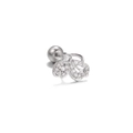Silver butterfly ear stud with white zircons and pearls featuring ball screw back - Pearl and Pave Zircon Style (EGD0873 White K)
